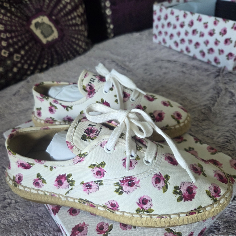Floral Canvas Espadrille Sneakers